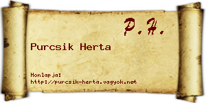 Purcsik Herta névjegykártya